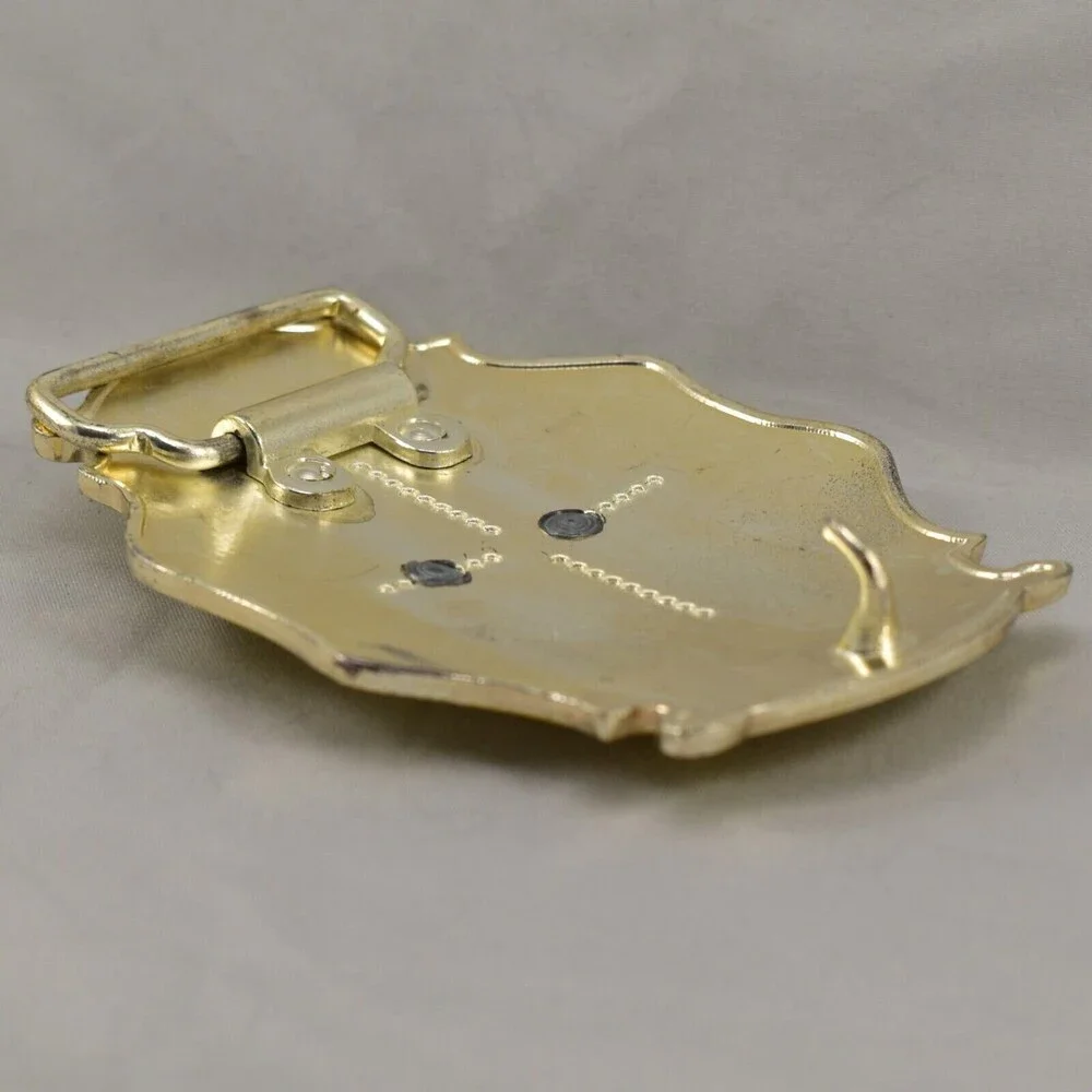 Belt Buckle‎ Horse Head Western Old West Silver and Gold Color Shiny
